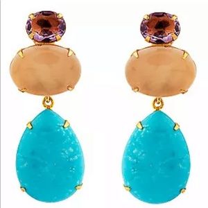 Rose Quartz, Amethyst & Turquoise Earrings